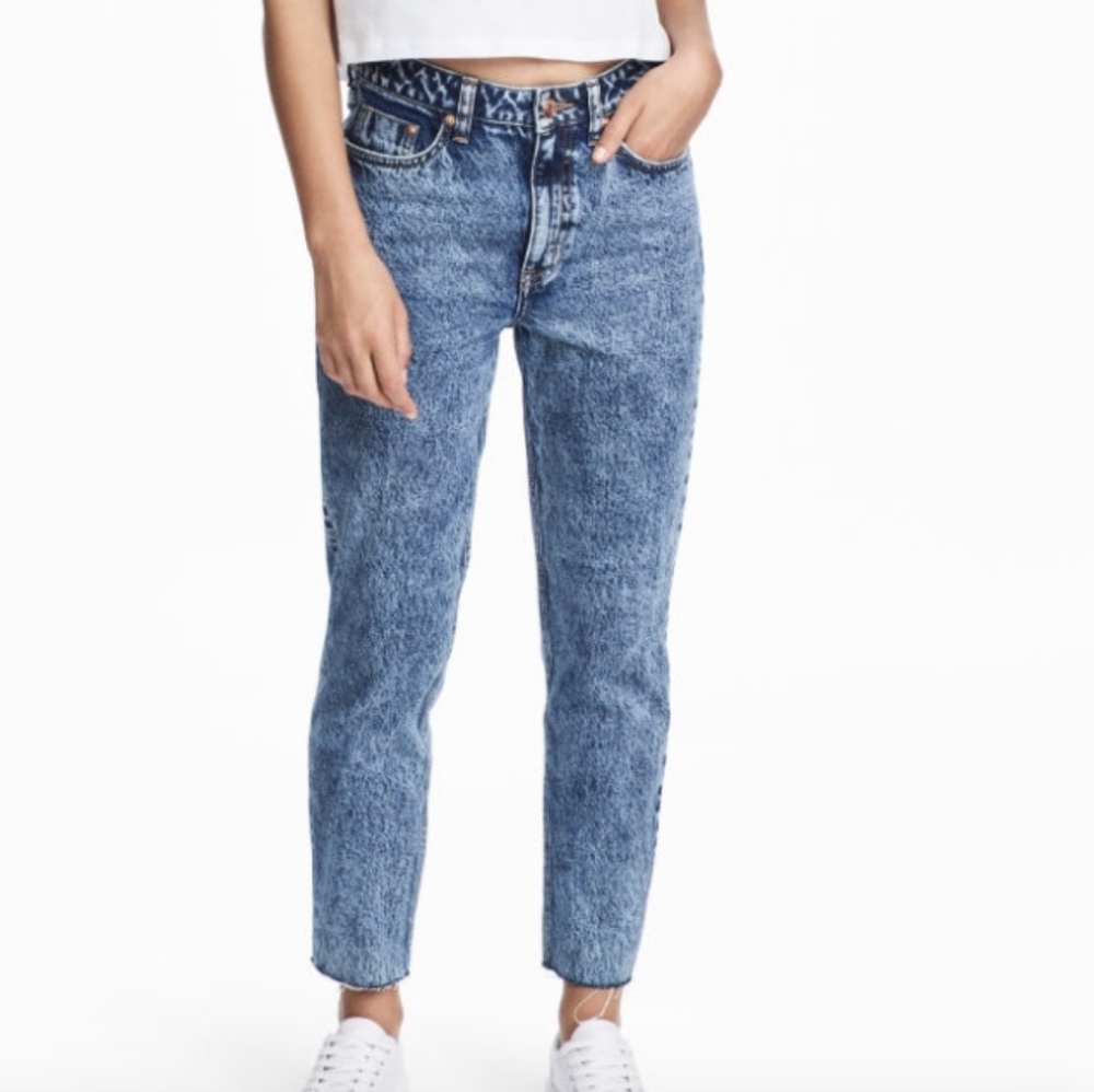 H&M Acid Wash Raw Hem Jeans